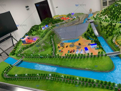 土石壩施工場景模型